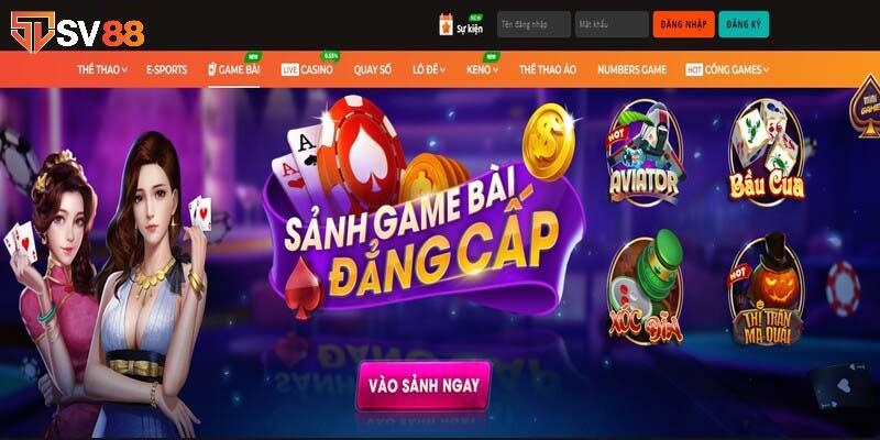 SV88 Nhà Cái Sòng Bài Trực Tuyến Uy Tín Nhất Tại Việt Nam Giao diện chơi đa dạng, thiết kế khoa học và dễ hiểu